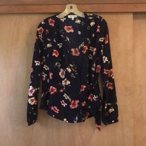 Wrap floral peplum top